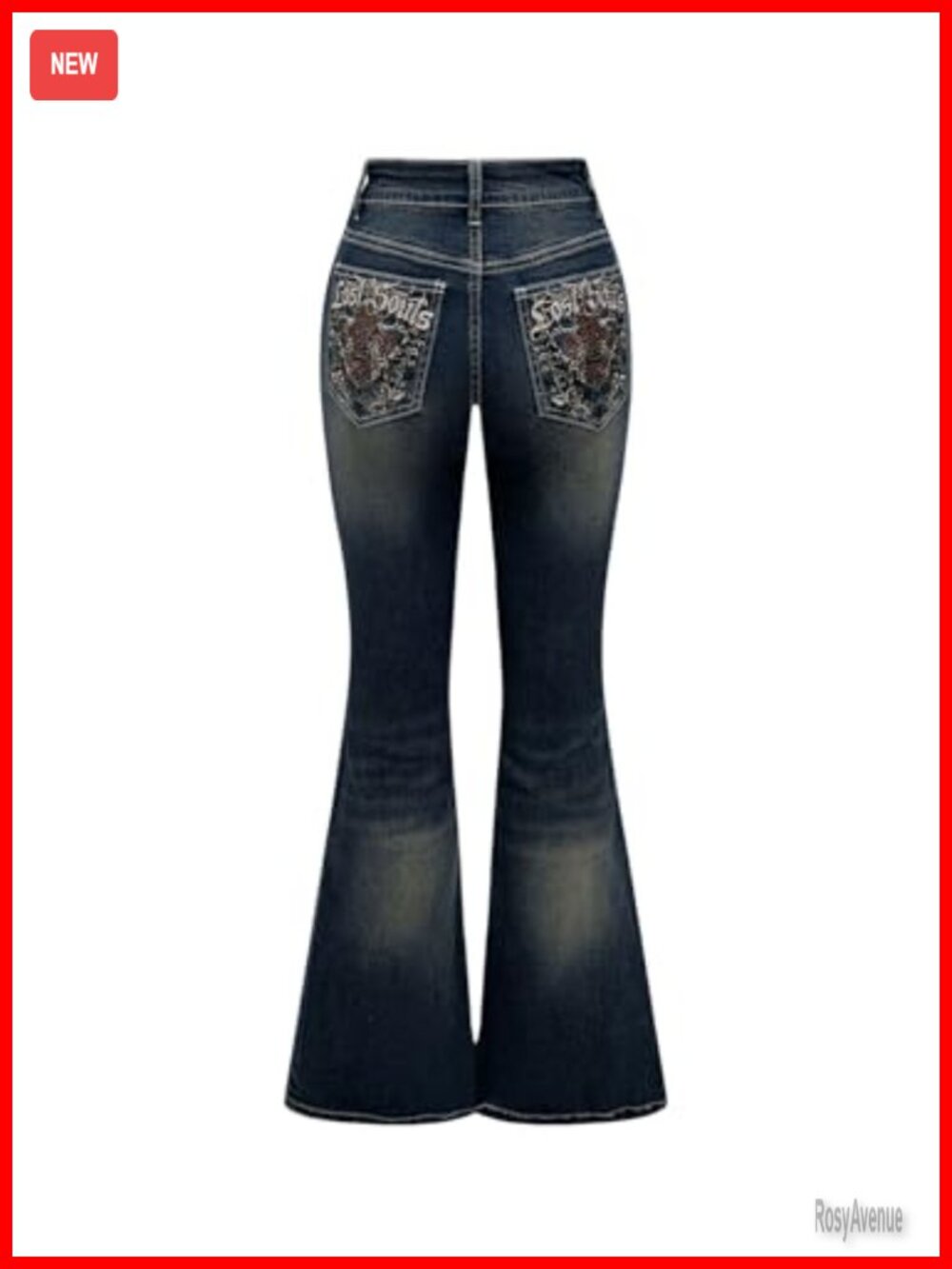 Women's Stretchy High Waist Bell Bottom Flared Denim Jeans